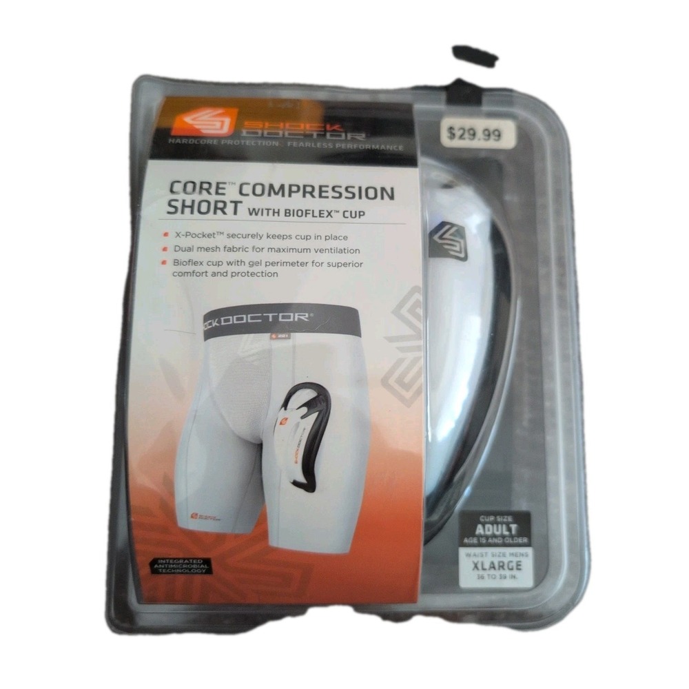 Shock Doctor Core Compression Short with Bioflex Cup X-Large Men Football